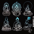 Pendant figure Buddhist silhouette 3d model