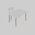 Cute Kids White Table and Chair Set with Light Wooden Legs Design