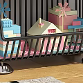 Multi tiered Black Metal Storage Shelf in Living Room with Decorative Items and Books