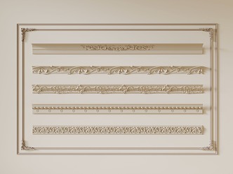 French carved plaster line 3d model