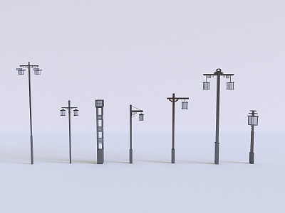 Landscape lights, street lights, garden lights, outdoor lights 3d model