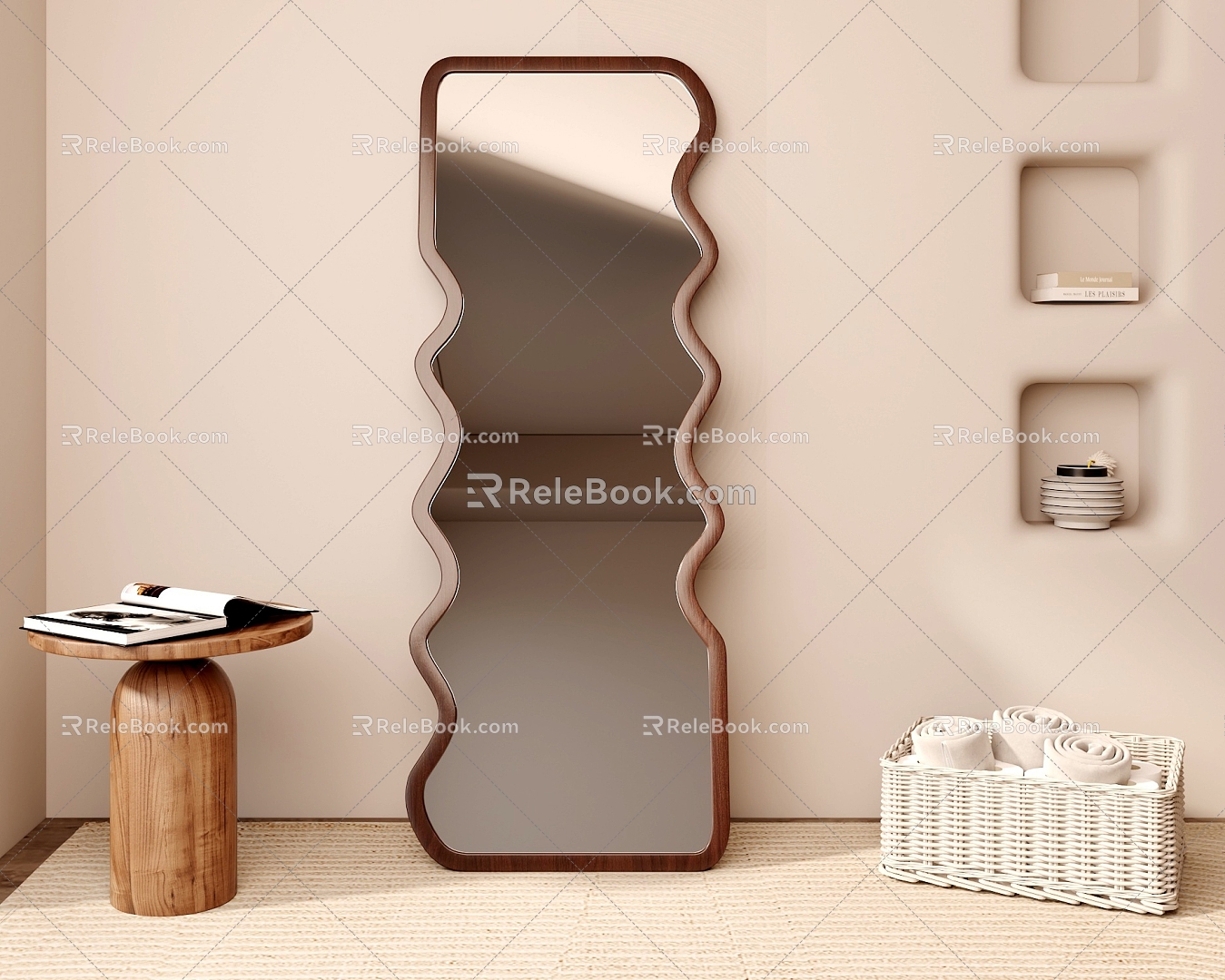 Mid-ancient full-body mirror 3d model