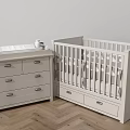 Modern Baby Crib With Matching Changing Table And Storage Drawers For Nursery