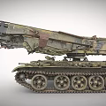 Military Tank With Extended Mechanical Bridge Arms Tracked Armored Weapon Vehicle Design