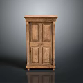 Traditional Solid Wood Cabinet With Two Doors And Panel Design For Home Storage