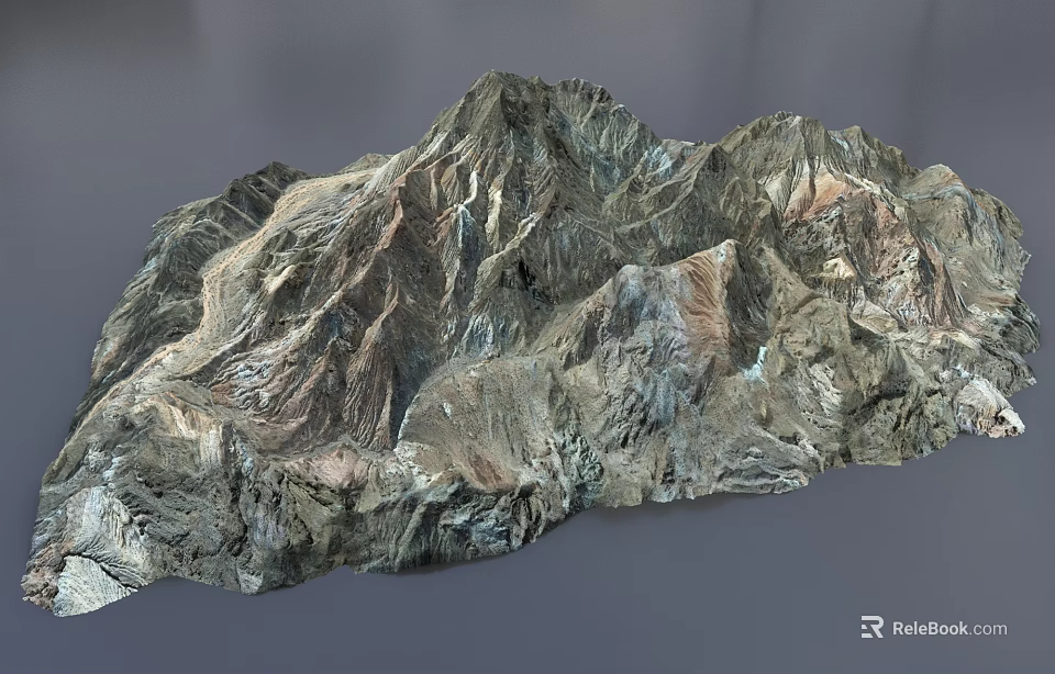 Landscape Garden Design With Mountain Terrain 3D Model Details And Features 3d model 