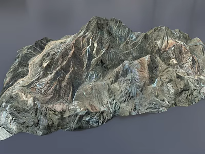 Landscape Garden Design With Mountain Terrain 3D Model Details And Features 3d model