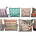 Colorful Decorative Pillows With Various Unique Patterns And Stylish Designs For Home 3d model