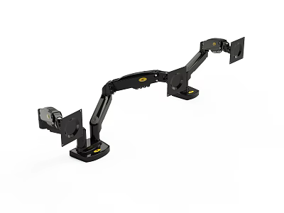 Dual Monitor Desk Mount Stand With Adjustable Height And Swivel Arms 3d model