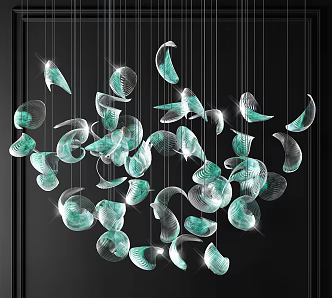 Modern crystal chandelier 3d model