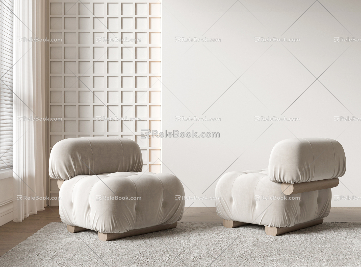 Quiet single sofa 3d model