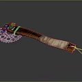 Handcrafted Serrated Weapon With Wooden Handle Leather Wrapped Grip And Rope Tassel