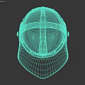 Medieval Metal Helmet With Riveted Design And Protective Visor 3d model