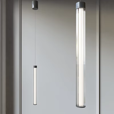 Modern Linear Pendant Light With Sleek Metal Finish For Contemporary Indoor Interior 3d model