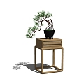 Modern Chinese Green Plant Potted Floriculture Flower Rack 3d model