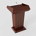 Sturdy Wooden Functional Desk With Microphone For Public Speaking Events