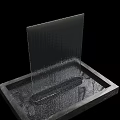 Modern Garden Ornament With Transparent Panel Water Curtain And Square Base