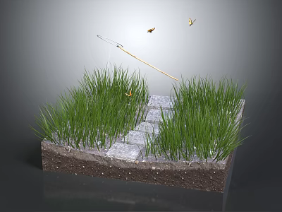 Practical Agricultural Equipment Tool Featuring Long Rod For Grass Soil Stones And Flying Insects 3d model