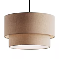 Modern Beige Black White Fabric Pendant Lights with Cylindrical Shades and Soft Glow