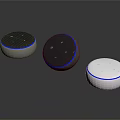 Modern Smart Speakers With Round Design Blue Indicator Lights And Multiple Colors 3d model