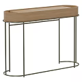 Modern Console Table Design With Wooden Top And Metal Frame For Entryway Decor