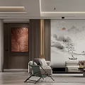 Modern Living Dining Room Interior With Wooden Walls And Minimalist Furniture Layout