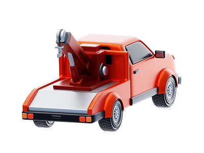 Modern Car Trailer Cartoon Car 3d model