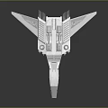 Futuristic Sci Fi Spaceship 3D Model With Silver Body Purple Engines And Aerodynamic Design