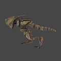 Mechanical Robot Character With Rusted Metal Armor Dynamic Walking Pose For Sci Fi Game Movie