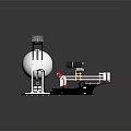 Mechanical Device Featuring Spherical Structure Robotic Arm Black Base And Colored Parts