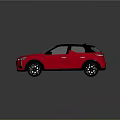 Red SUV Car With Black Roof Modern Design Sleek Exterior And Alloy Wheels