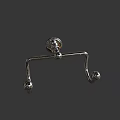 Metallic Wall Mounted Towel Holder With Curved Design And Ball Decorations
