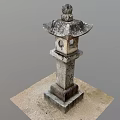 Traditional Stone Lantern Outdoor Furniture With Carved Pedestal Base And Hollowed Panels For Garden Decor
