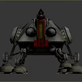 Futuristic Mechanical Weapon With Multi Legged Armored Structure And Cannon Design 3d model