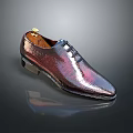 Shiny Metallic Leather Dress Shoes With Lace Up Design For Fashionable Look