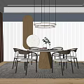 Modern Dining Table and Chair Combination Dining Table and Chair 3d model
