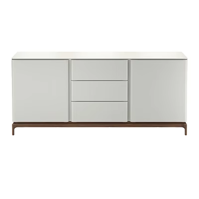Modern White Entryway Side Cabinet With Drawers Cabinets And Wooden Legs Design 3d model