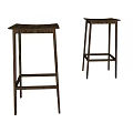 Modern Wooden Top Bar Stools With Metal Legs For Kitchen Bar Area Decor