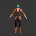 Elegant Men's Clothing With Orange Yellow Patterns White Gloves Black Vest Pants And Shoes