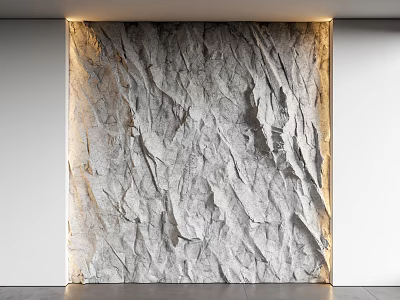 Textured Marble Wall With Warm Lighting In Elegant Modern Interior Design 3d model