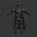 Game And Movie Character With Mechanical Armor Cloak And Glowing Details Design