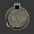 Green Cylindrical Military Weapon with Number 07 Antenna Like Top and Metallic Surface