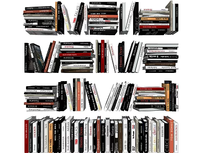 Stacked Books And Magazines Collection With Varied Color Spines And Sizes 3d model