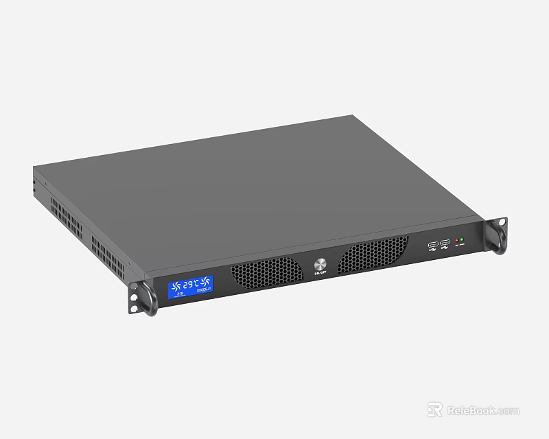 DIGITUS All in One Server Rack Mounted Gray Design With Indicator Lights And Ports 3d model 