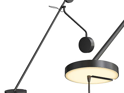 Modern Black Metal Wall Lamp With Round Shade And Adjustable Arm For Home Decor 3d model