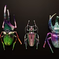 Vibrant Colored Reptiles With Horned Structures Unique Shapes And Bright Hues