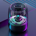 Modern Transparent Bluetooth Speaker With RGB Lighting Effects and Sleek Design 3d model