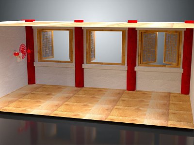 Chinese-style window traditional wooden window 3d model