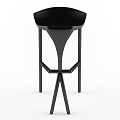 Modern Black Bar Stool With Metal Frame And Comfortable Leather Seat