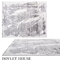 Modern Abstract Square Rug With Gray And White Distressed Pattern Design